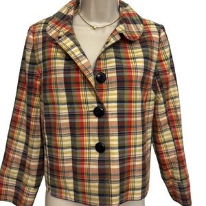 J. Crew Madras Plaid Jacket
